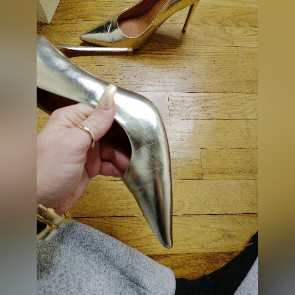 Asos Metallic Pointed Toe Women's Pumps - Gold - Picture 10 of 11
